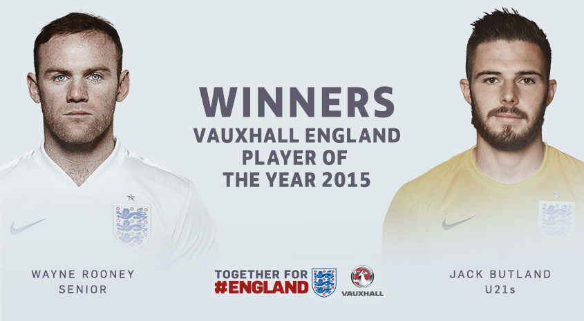 Wayne Rooney and Jack Butland win 2015 England POTY awards