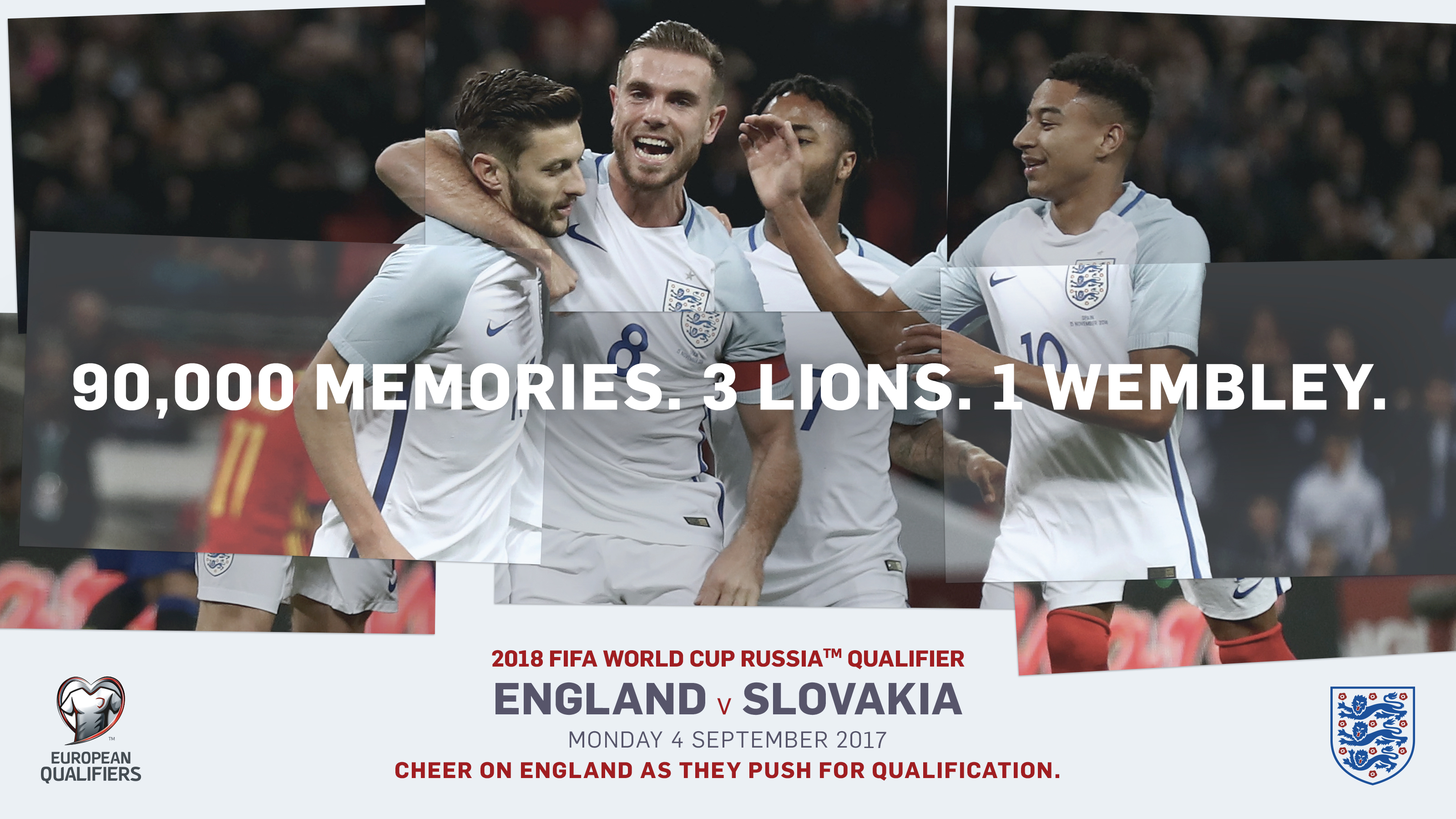 England v Slovakia tickets available from 12pm Friday 2 June