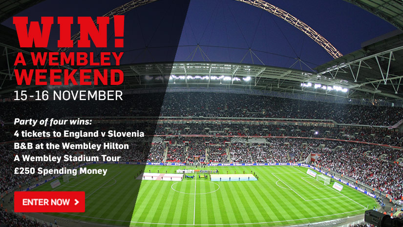 Win a Wembley Weekend competition ends 5pm on Thursday