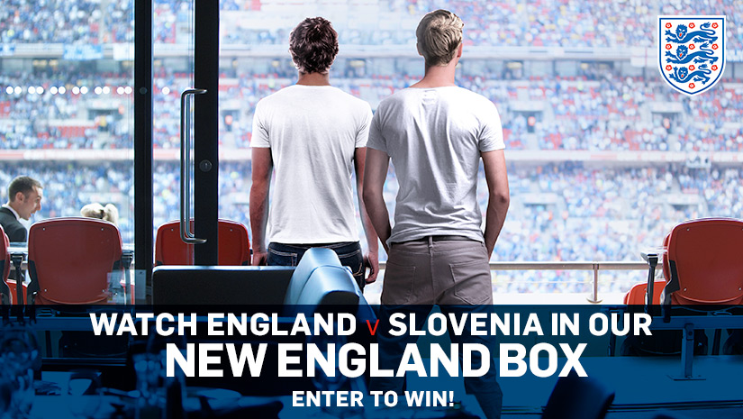 Watch England v Slovenia in the Official England Supporters Club Box