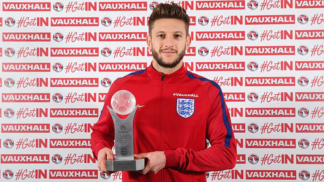 Lallana voted as 2016's Vauxhall England Player of the Year