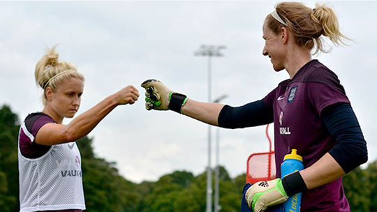 England Women warm-up for Wembley at St. George's Park