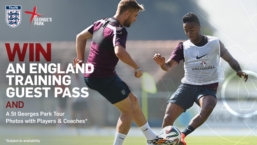 New competition: Win an England training guest pass & St Georges Park Tour