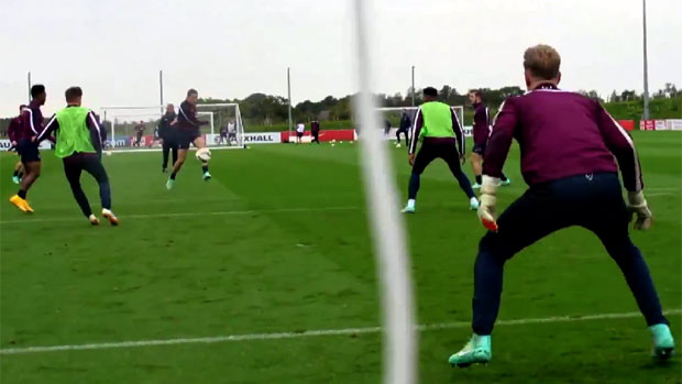 Jordan Henderson's superb training ground volley