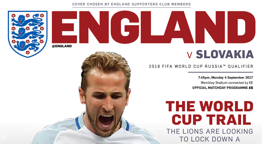 England v Slovakia programme: members' choice.