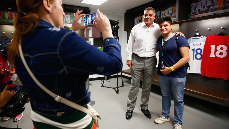 England boss Sam Allardyce surprises Wembley Tour